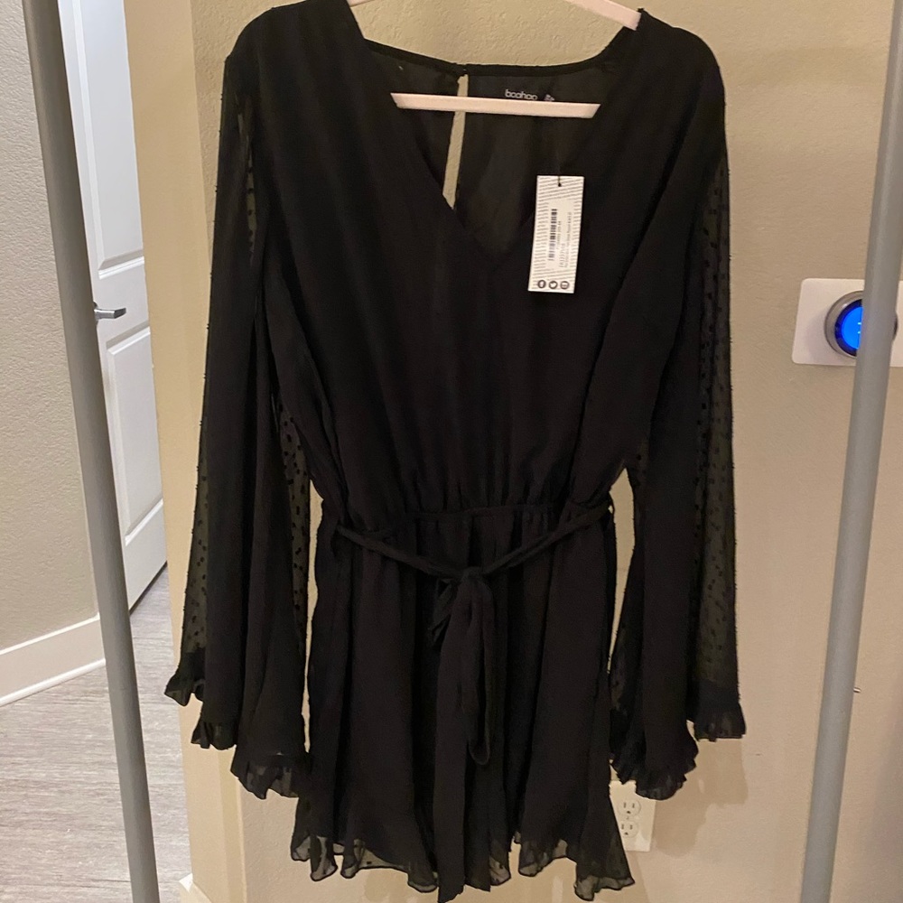 Black long sleeve romper